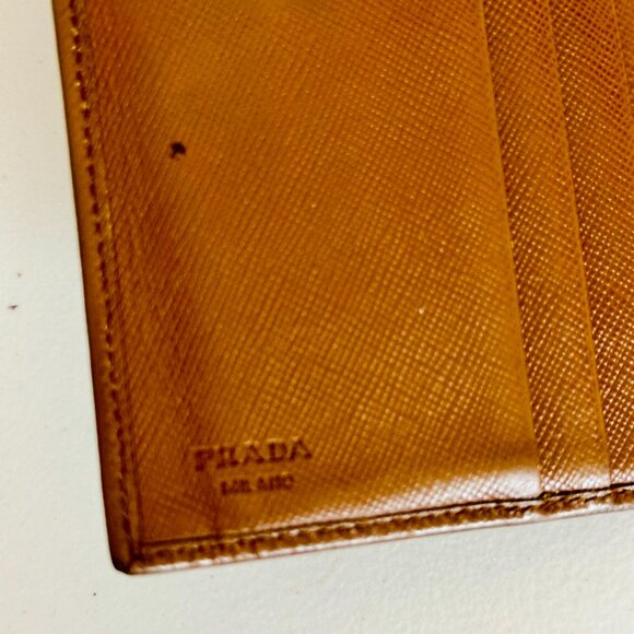 AUTHENTIC PRADA MILANO TOBACCO SAFFIANO LEATHER TRIFOLD WALLET MADE IN ITALY - Picture 12 of 16